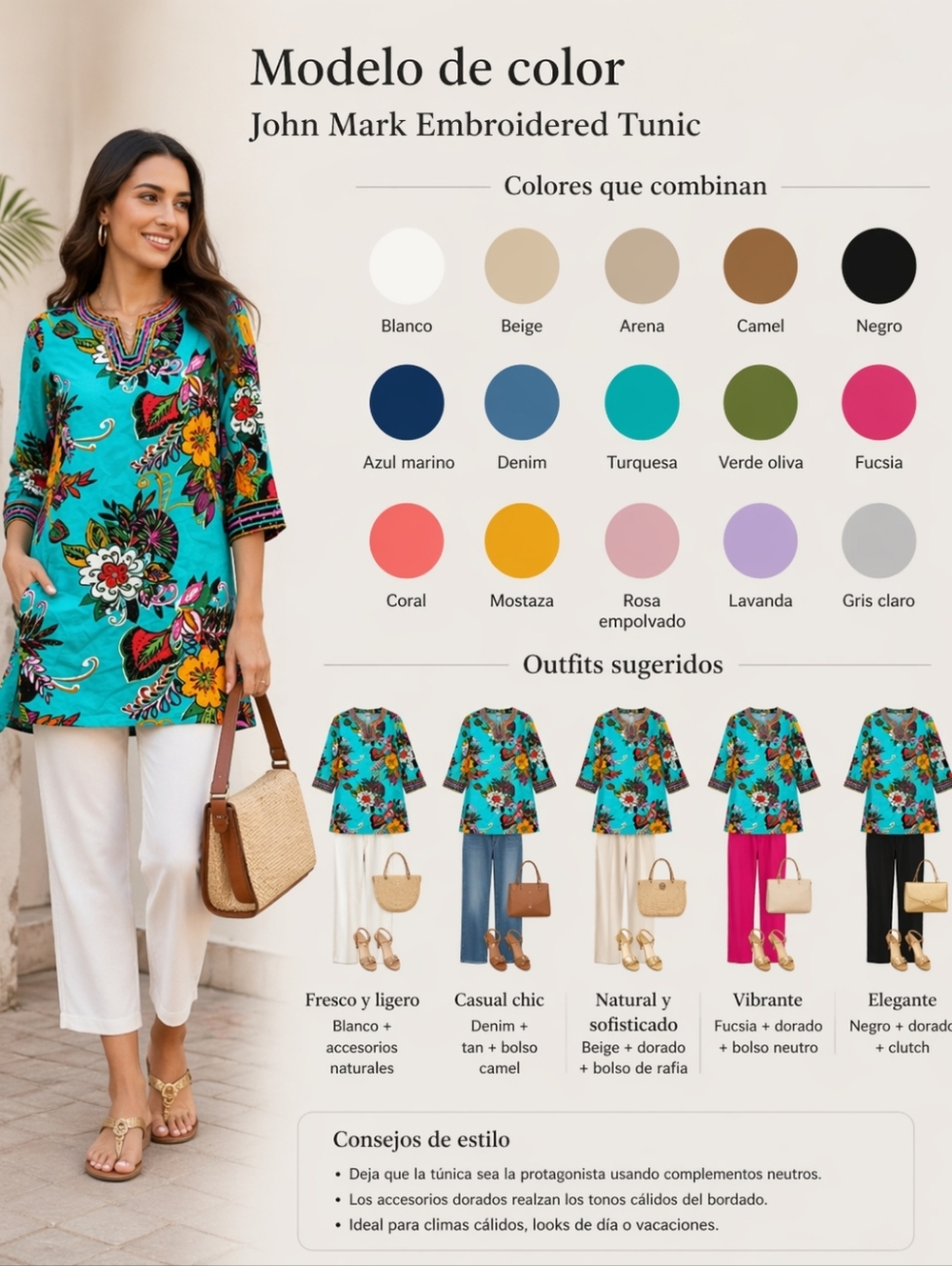 🌺 John Mark Embroidered Tunic Dress 🌺